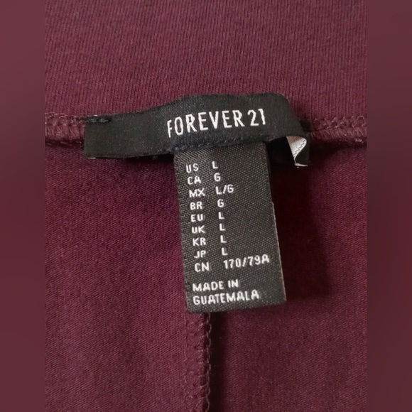 Forever 21 Burgundy Skater Skirt Women’s Size L - Picture 4 of 5